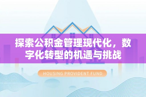肃宁探索公积金管理现代化，数字化转型的机遇与挑战