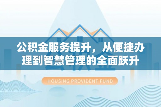 肃宁公积金服务提升，从便捷办理到智慧管理的全面跃升