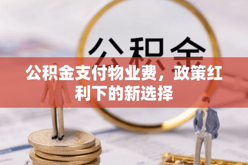 肃宁公积金支付物业费，政策红利下的新选择