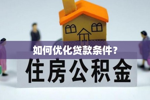 肃宁如何优化贷款条件？