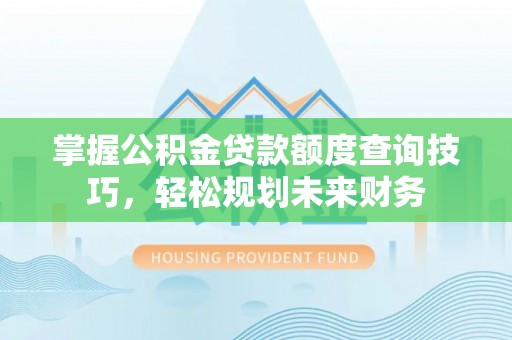 肃宁掌握公积金贷款额度查询技巧，轻松规划未来财务