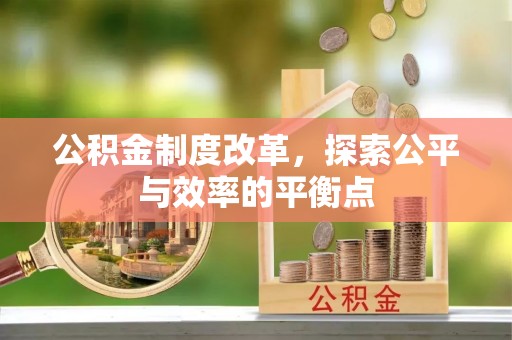 肃宁公积金制度改革，探索公平与效率的平衡点