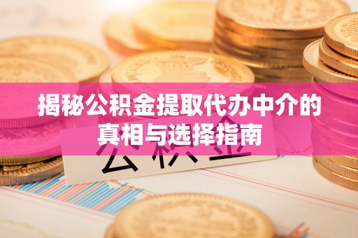 肃宁揭秘公积金提取代办中介的真相与选择指南