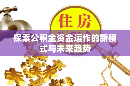 肃宁探索公积金资金运作的新模式与未来趋势