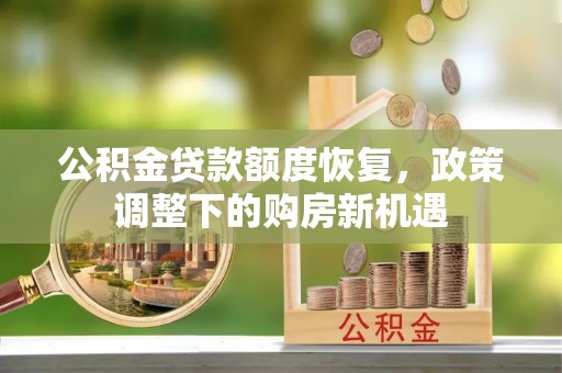 肃宁公积金贷款额度恢复，政策调整下的购房新机遇